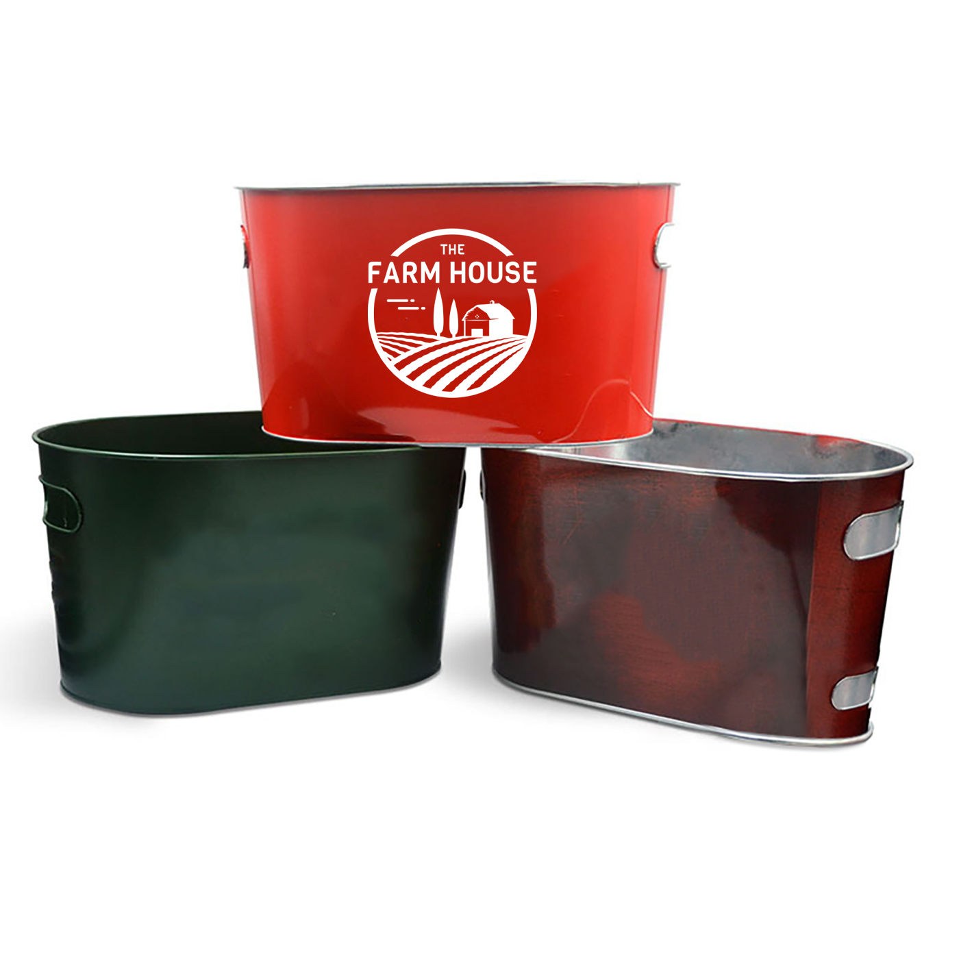 10L Oval Galvanized Metal Beer Bucket