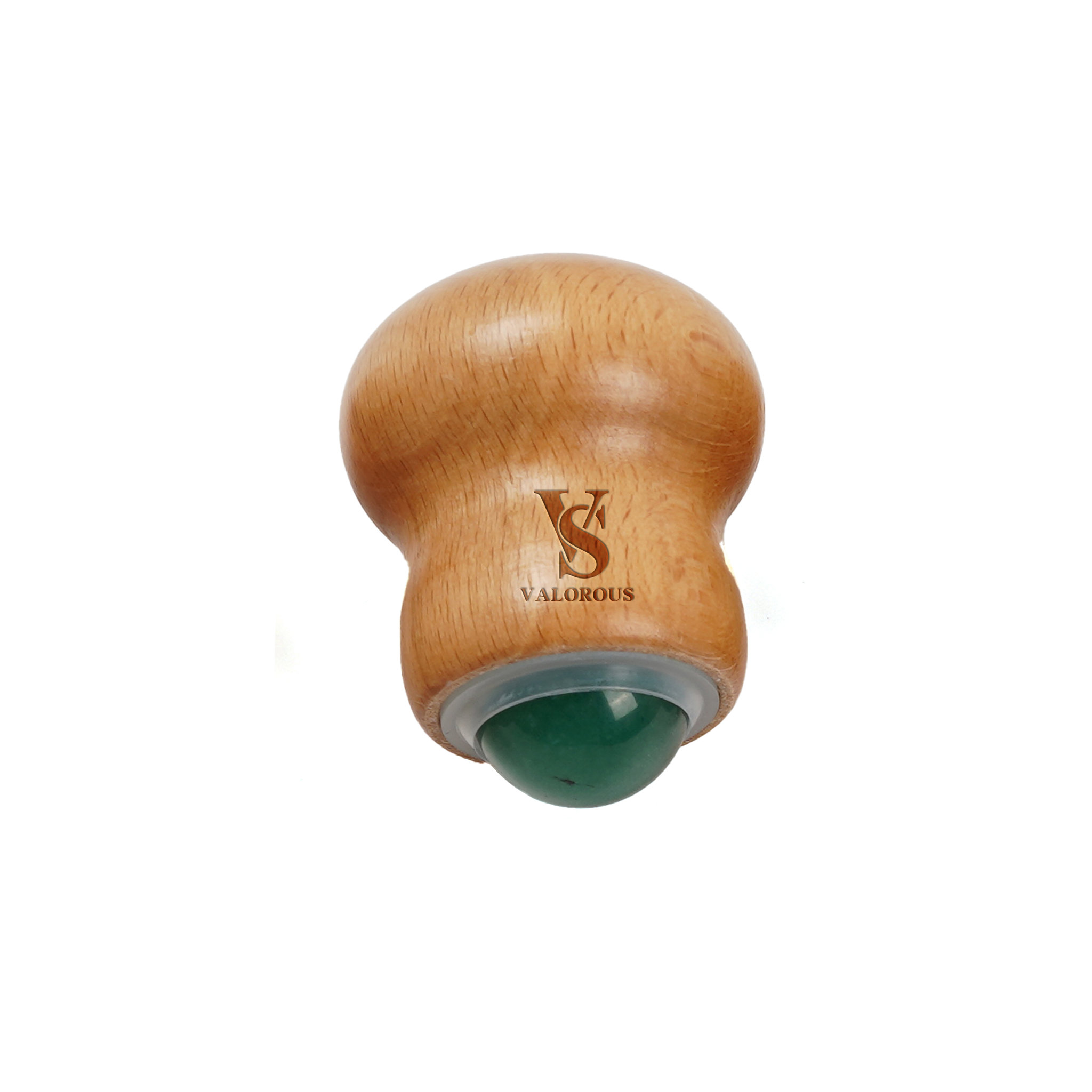 Wooden Gourd Shape Jade Massage Roller