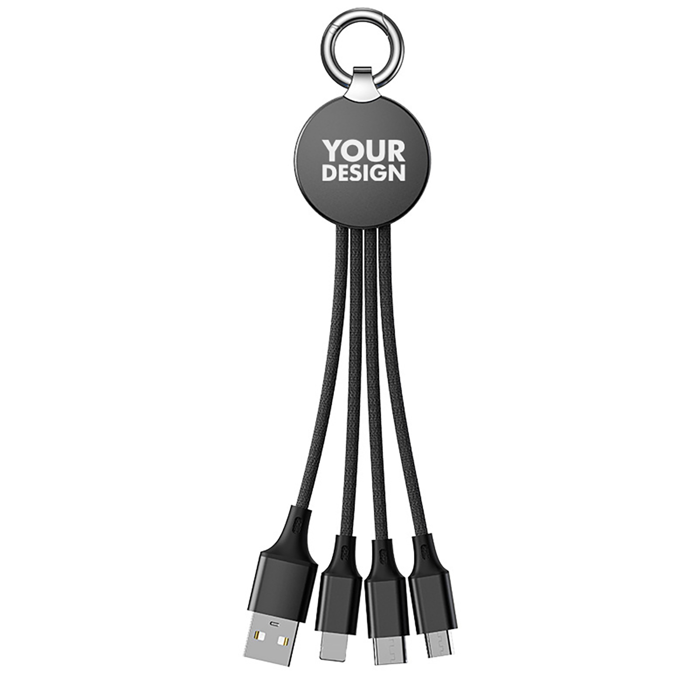 3 in 1 Light Up Charging Cable With Keychain