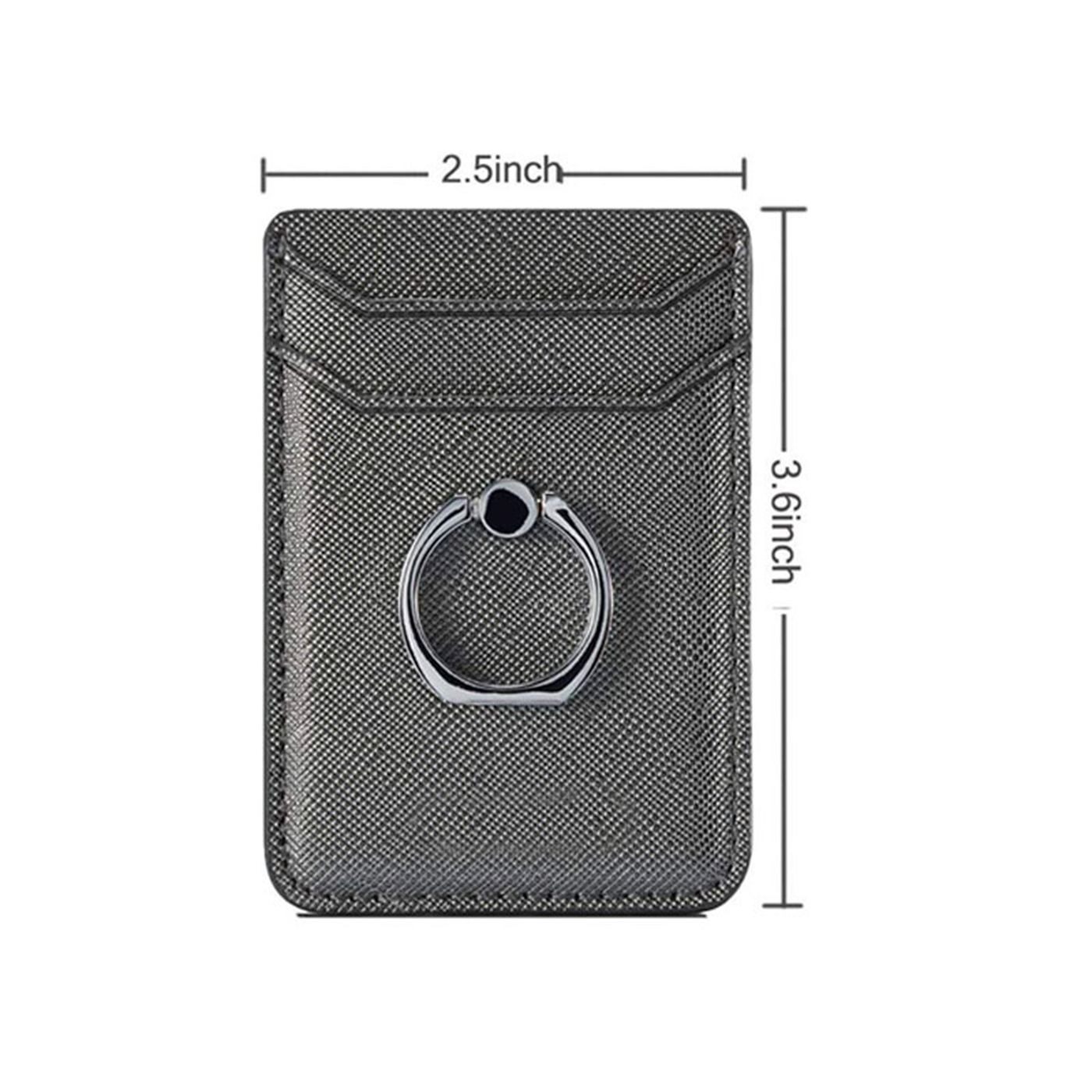 Adhesive PU Leather Phone Card Holder With Ring Stand4