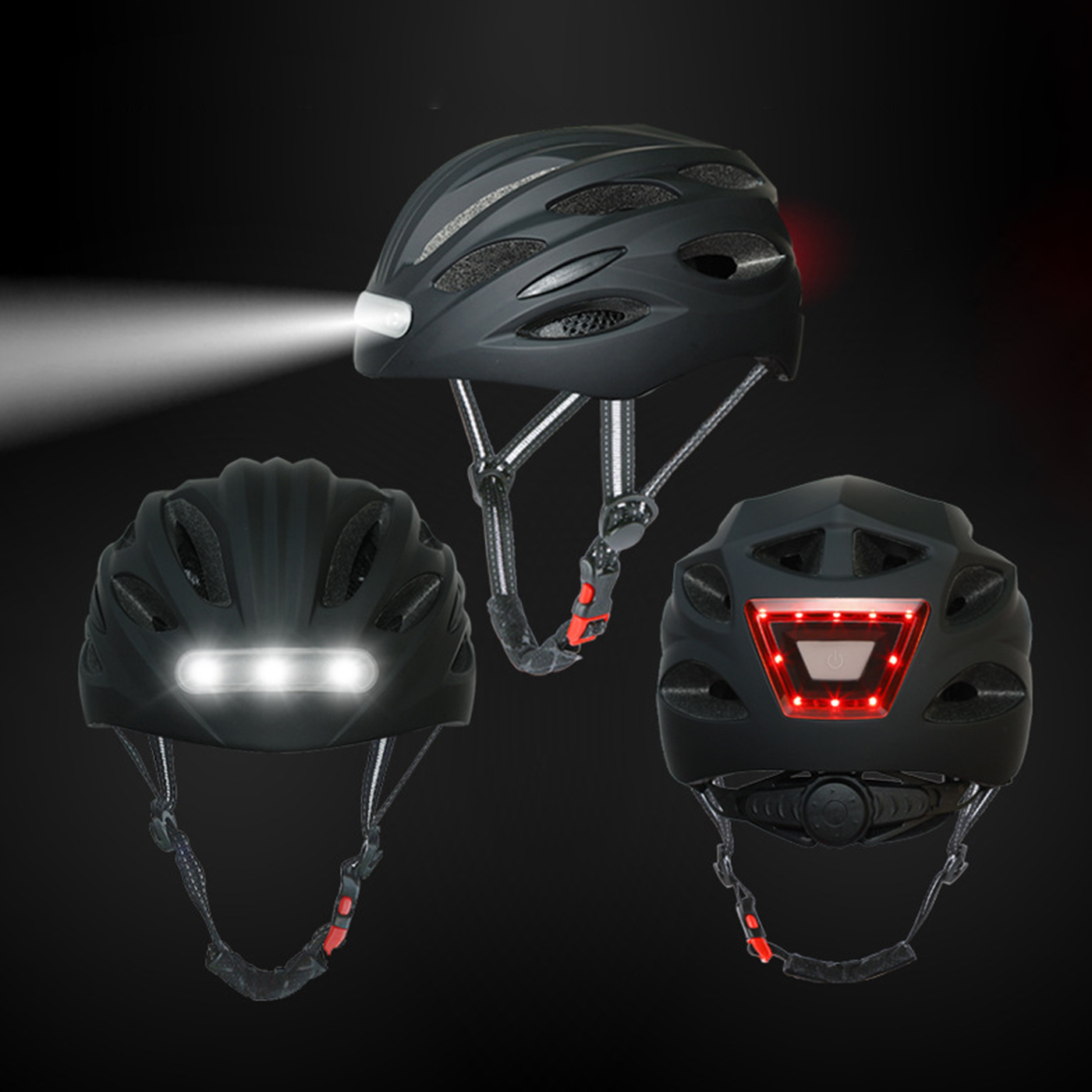 Cycling Helmet With Front And Rear Light1