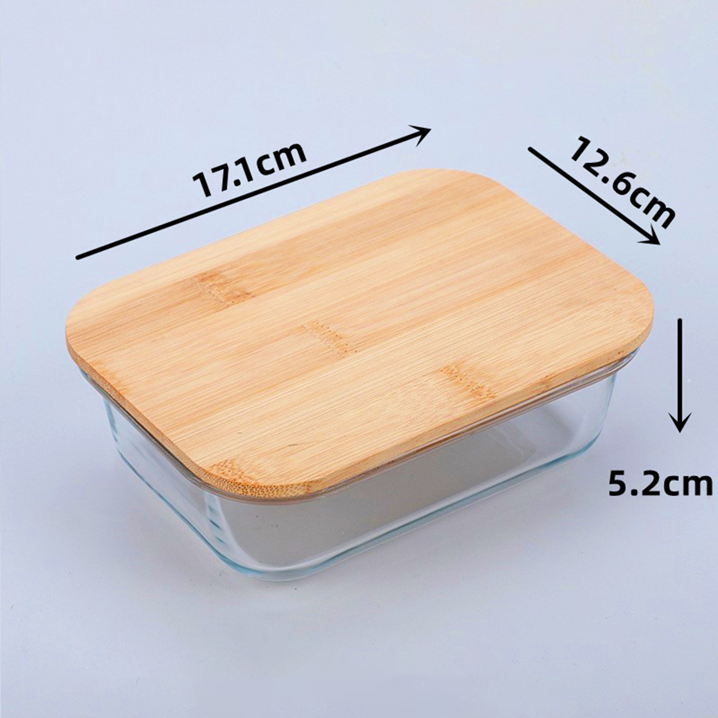 Square Borosilicate Glass Lunch Box With Bamboo Lid2