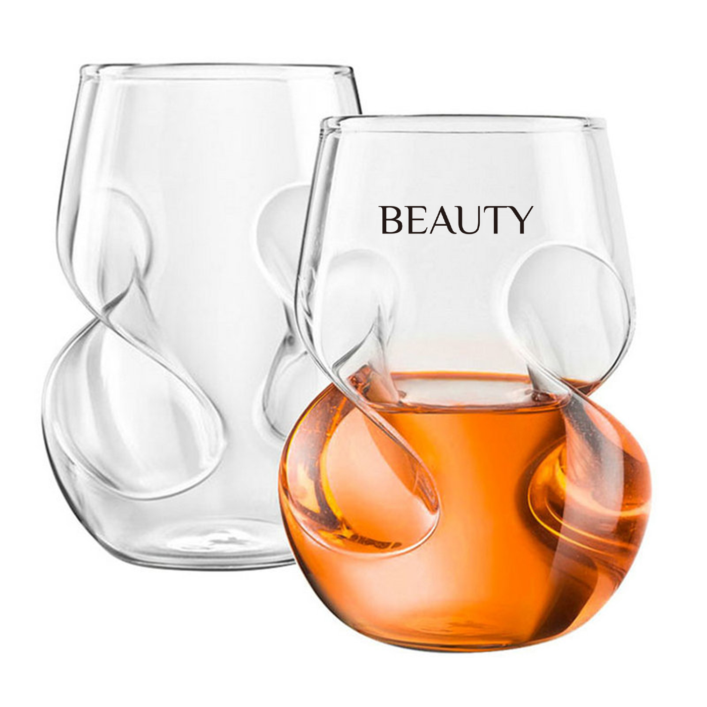 16 oz. Finger Indentations Stemless Wine Glasses