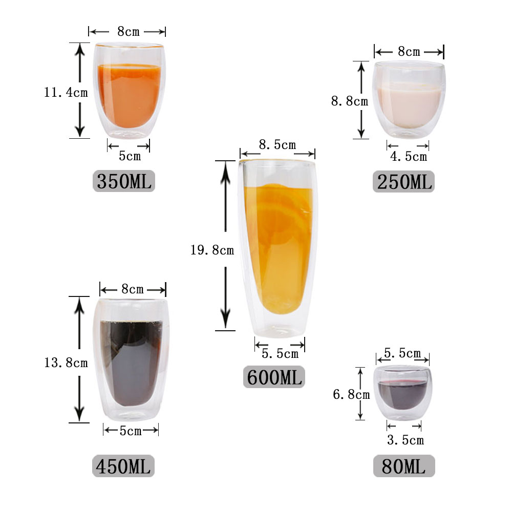 3 oz. Transparent Double-layer Glass Coffee Cup2