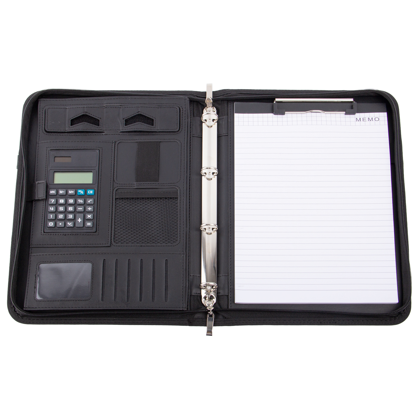 A4 PU Leather Zippered Conference Folder With Handle2
