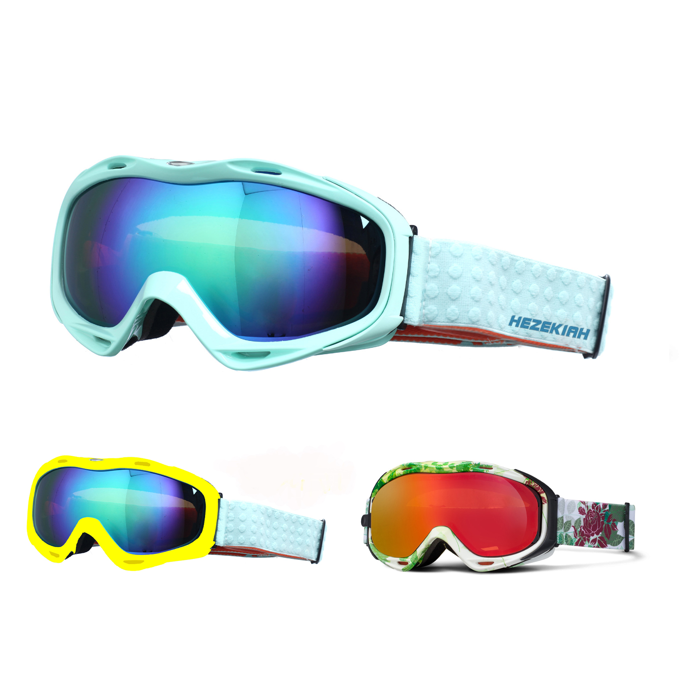 Color Frame Double Layer Ski Goggles