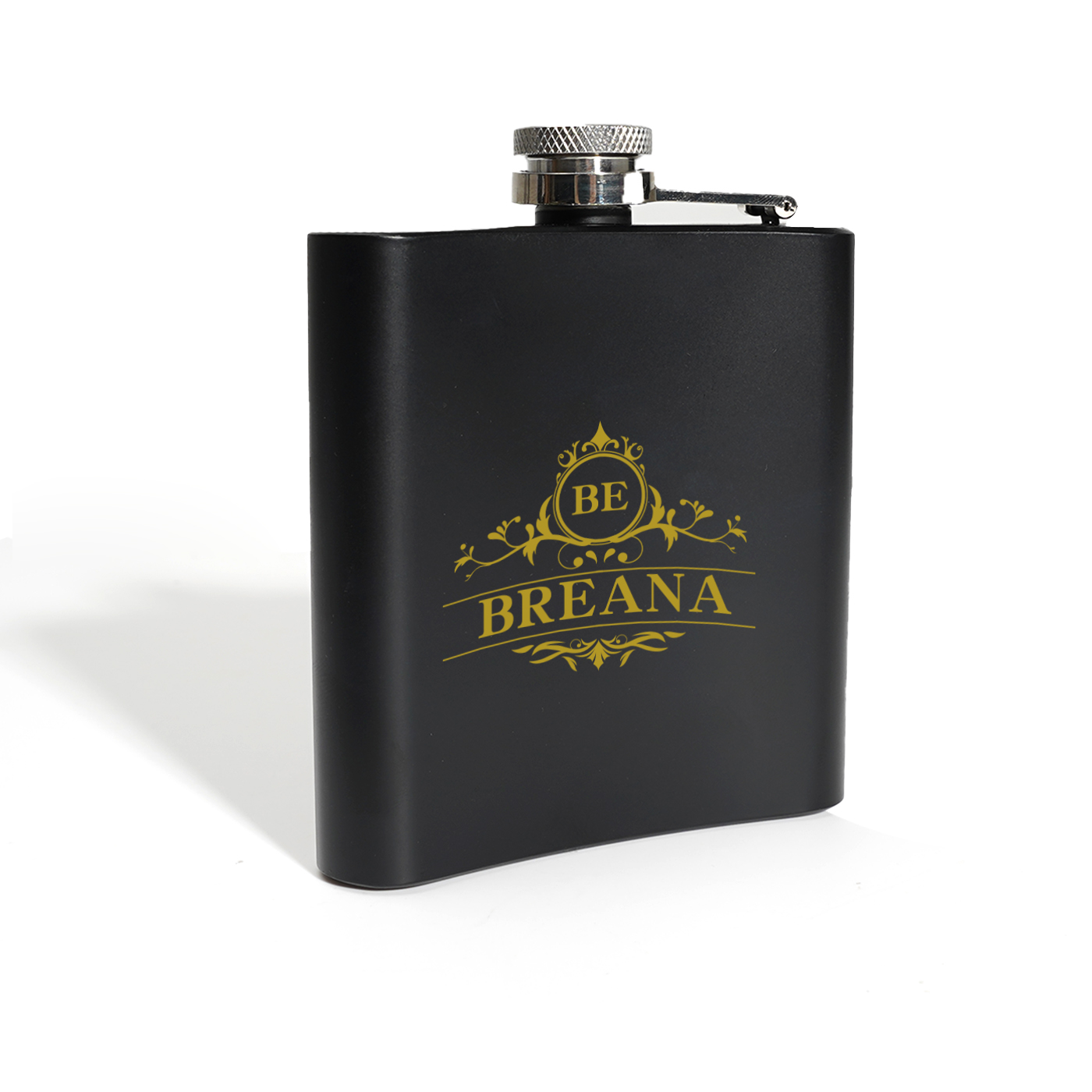 6 oz. Black Stainless Steel Hip Flask