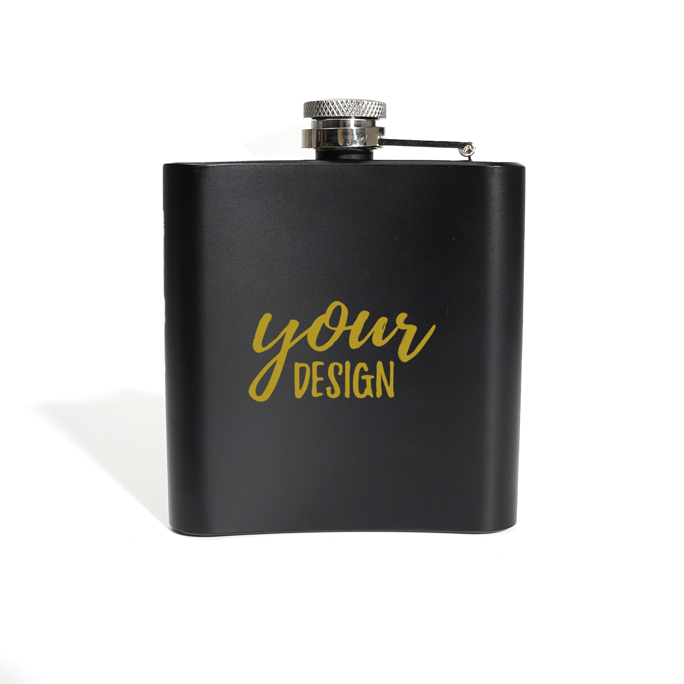 6 oz. Black Stainless Steel Hip Flask1