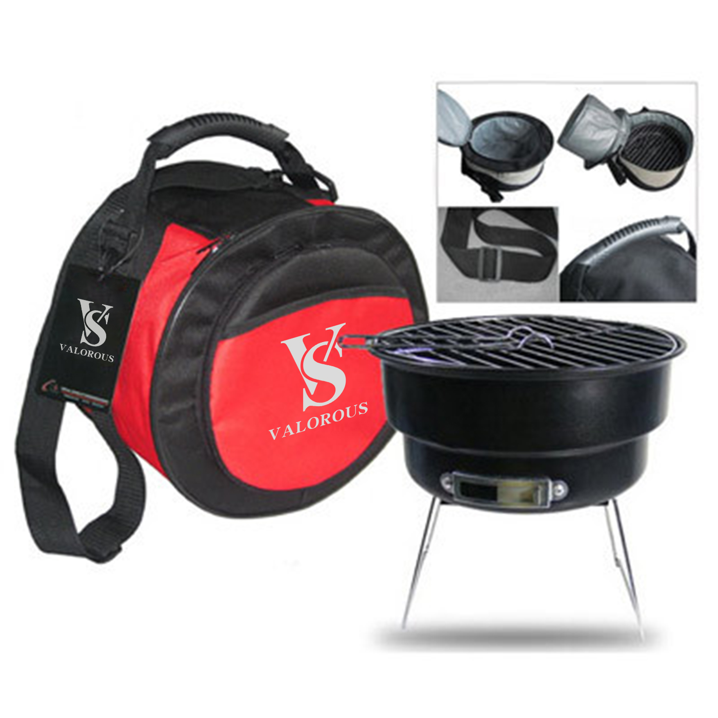 Portable Picnic Grill With Cooler Bag