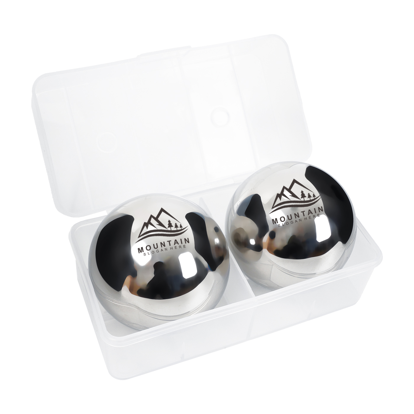 2Pcs Set Stainless Steel Ice Balls With Box