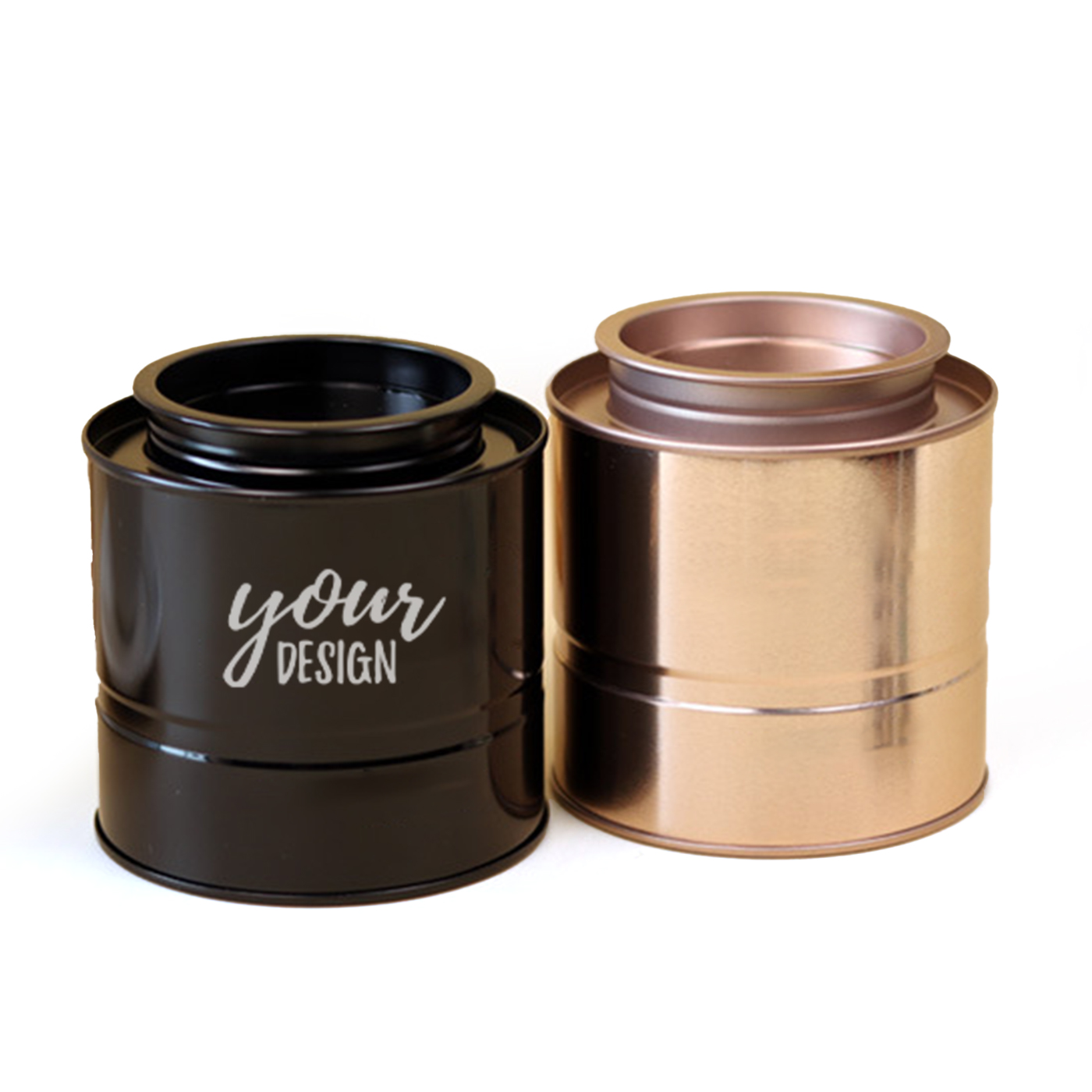 Cylinder Tin Tea Canister