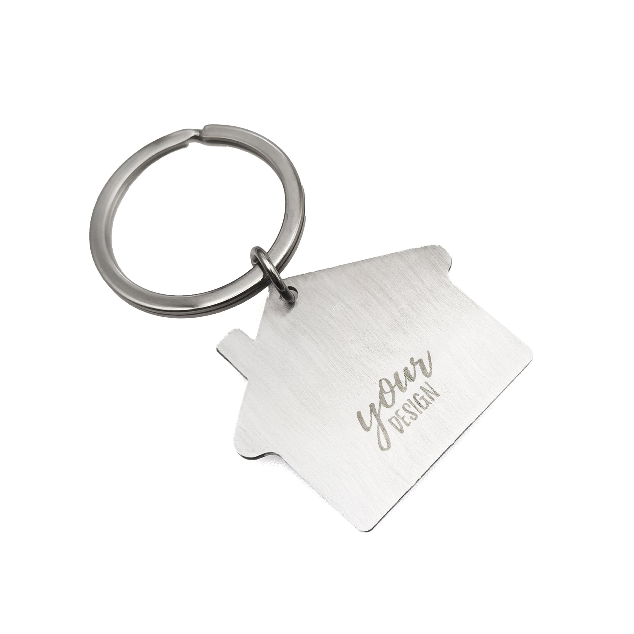 Stainless Steel House Shaped Keychain1