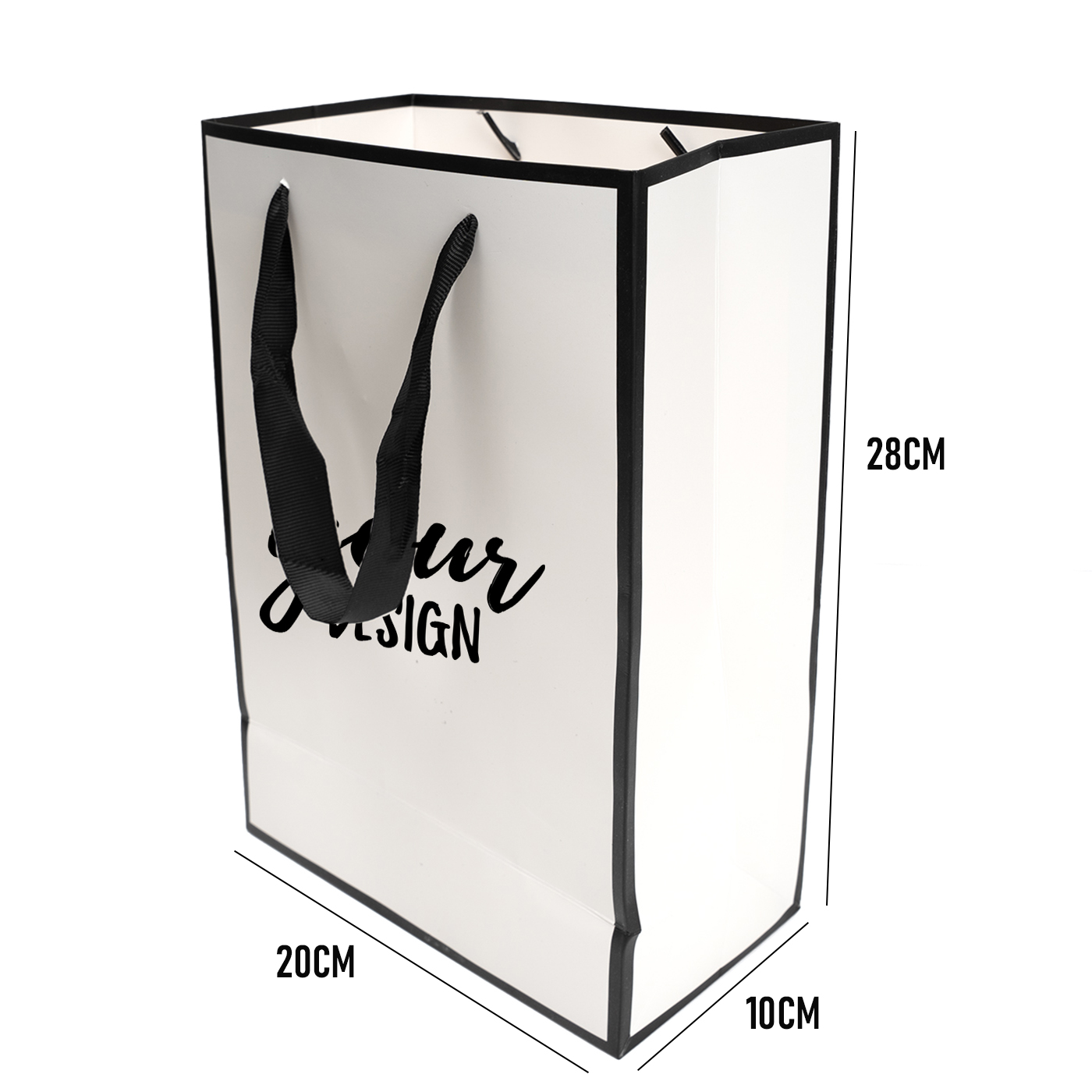 Custom White Cardboard Gift Bag1