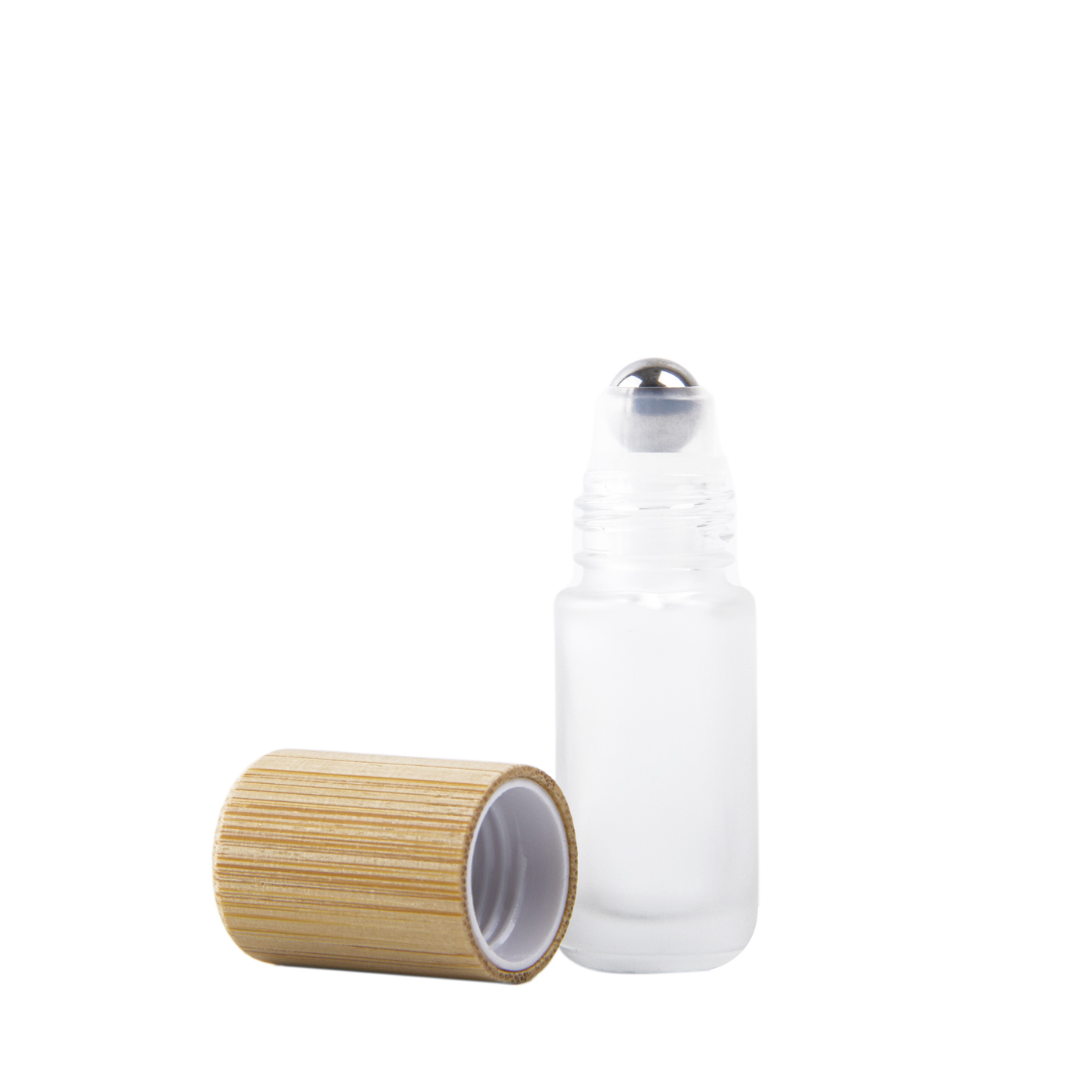 5ml Glass Roll On Bottle With Bamboo lid1