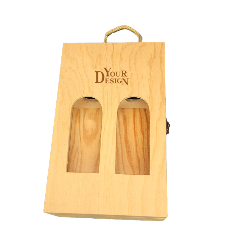 Wooden Double Wine Bottle Gift Box1