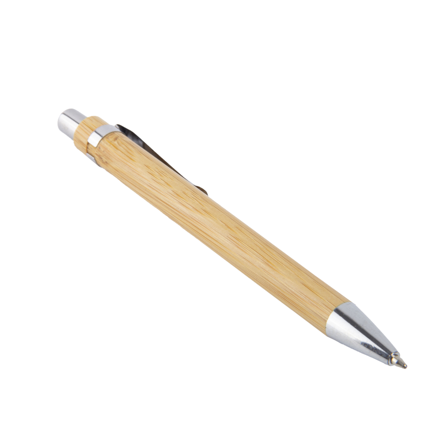 Bamboo Retractable Ballpoint Pen With Clip2