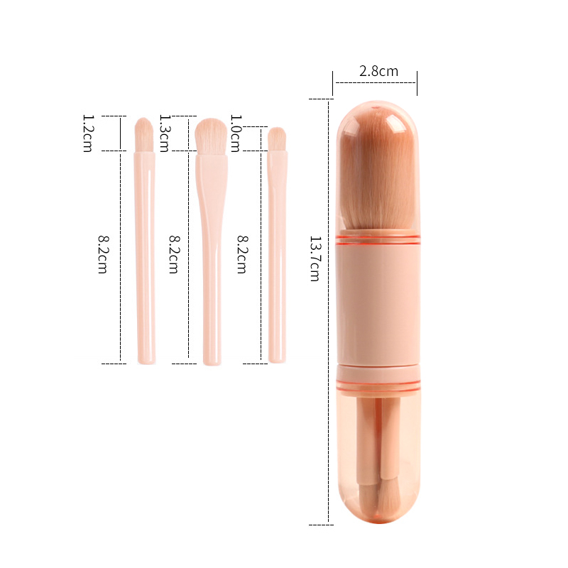 4 In 1 Retractable Makeup Brush Set2