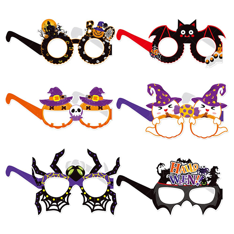 6 Pcs Halloween Decorative Paper Eyeglasses