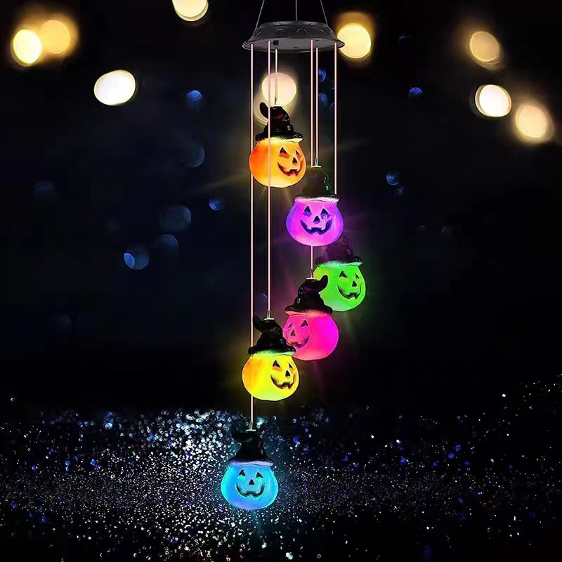 LED Solar Halloween Wind Chime Light3