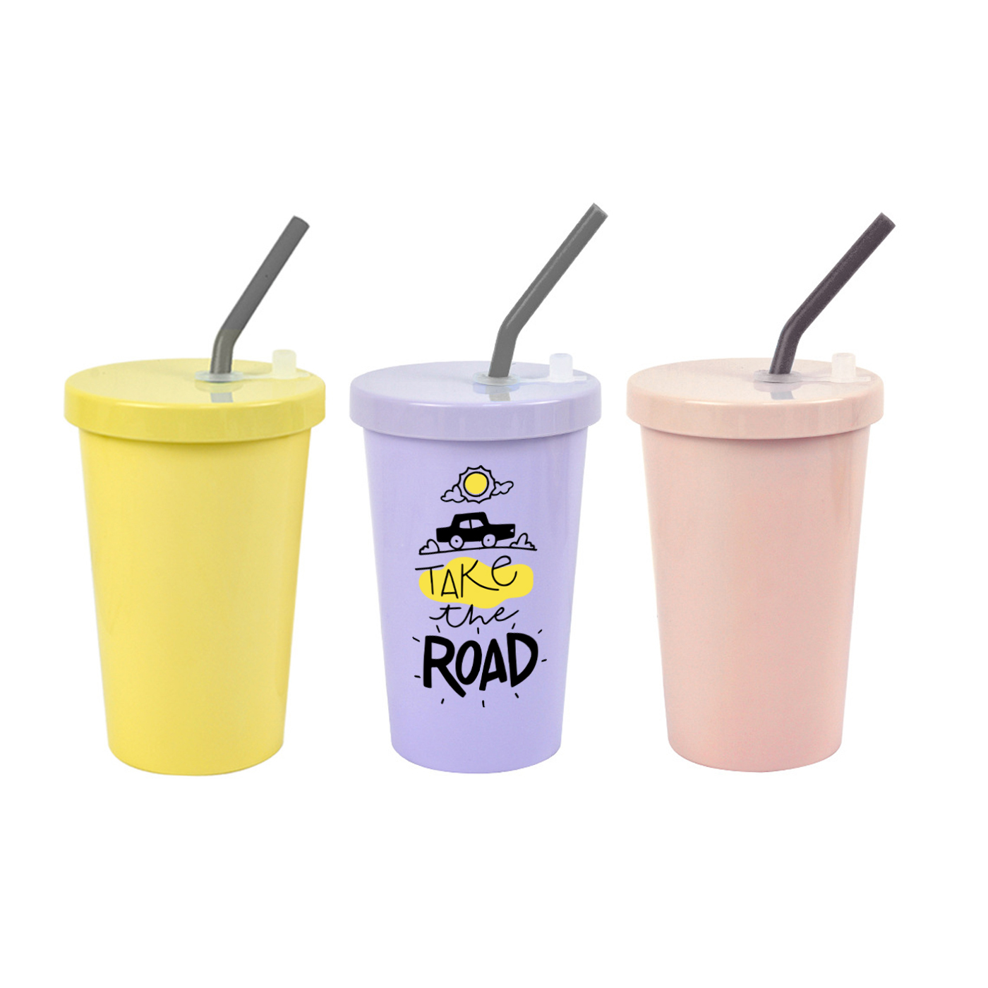 15 oz. PLA Coffee Cup With Silicone Straw