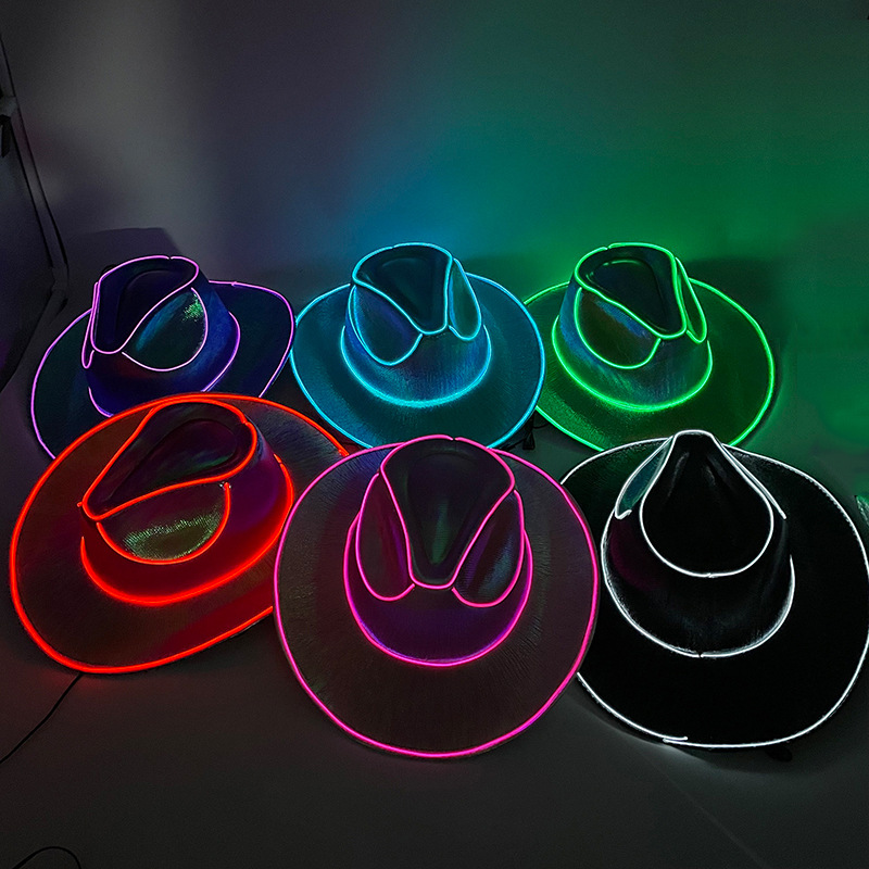 LED Holographic Cowboy Party Hat2