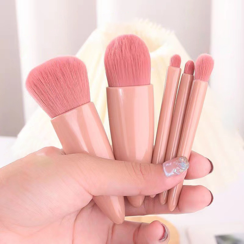 5 Pcs Makeup Brush Set With Mirror2