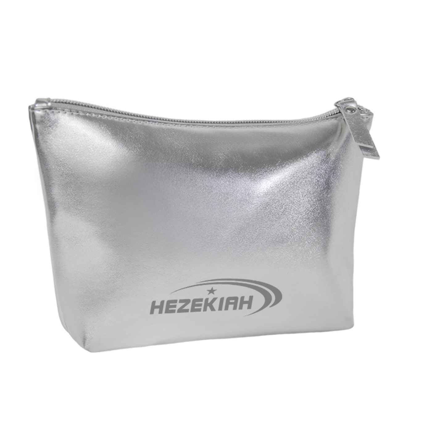 Silver Leather Cosmetic Bag