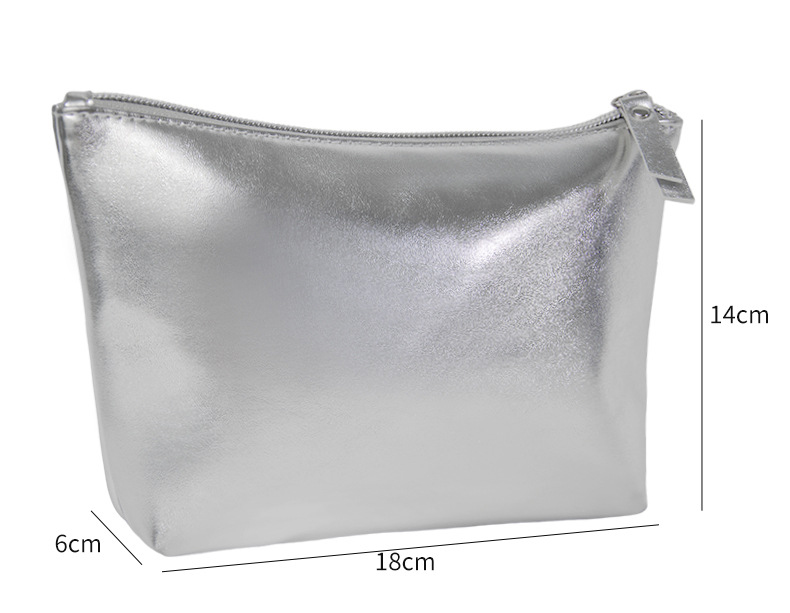 Silver Leather Cosmetic Bag1