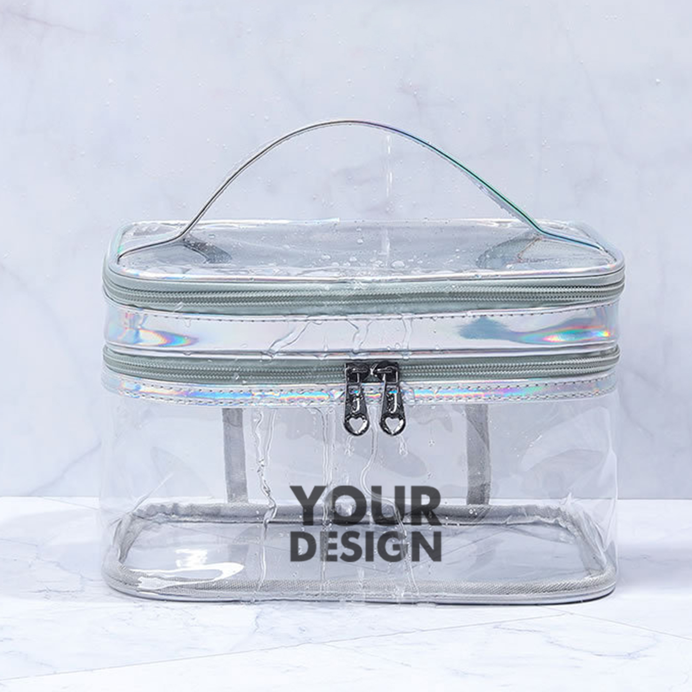 Clear PVC Double Layer Cosmetic Bag1