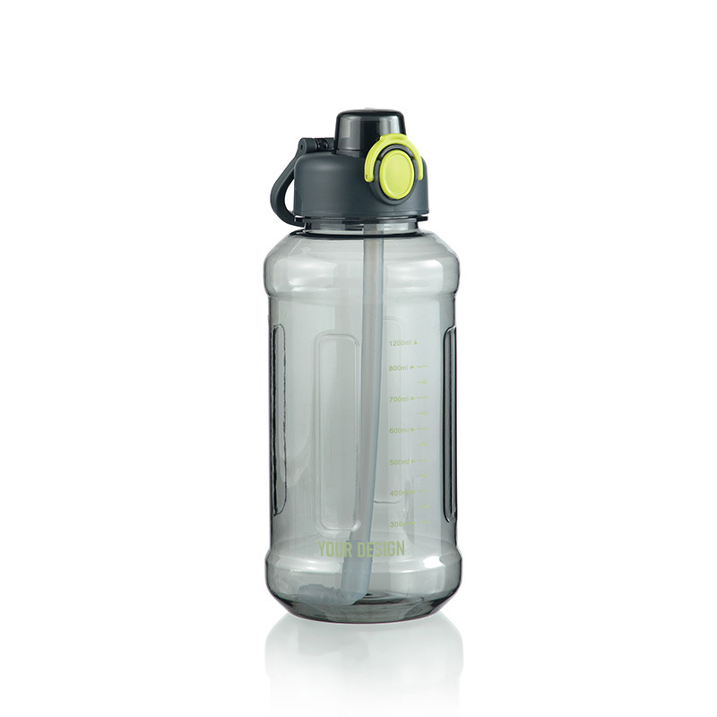 Sports Straw Water Bottle With Scale1