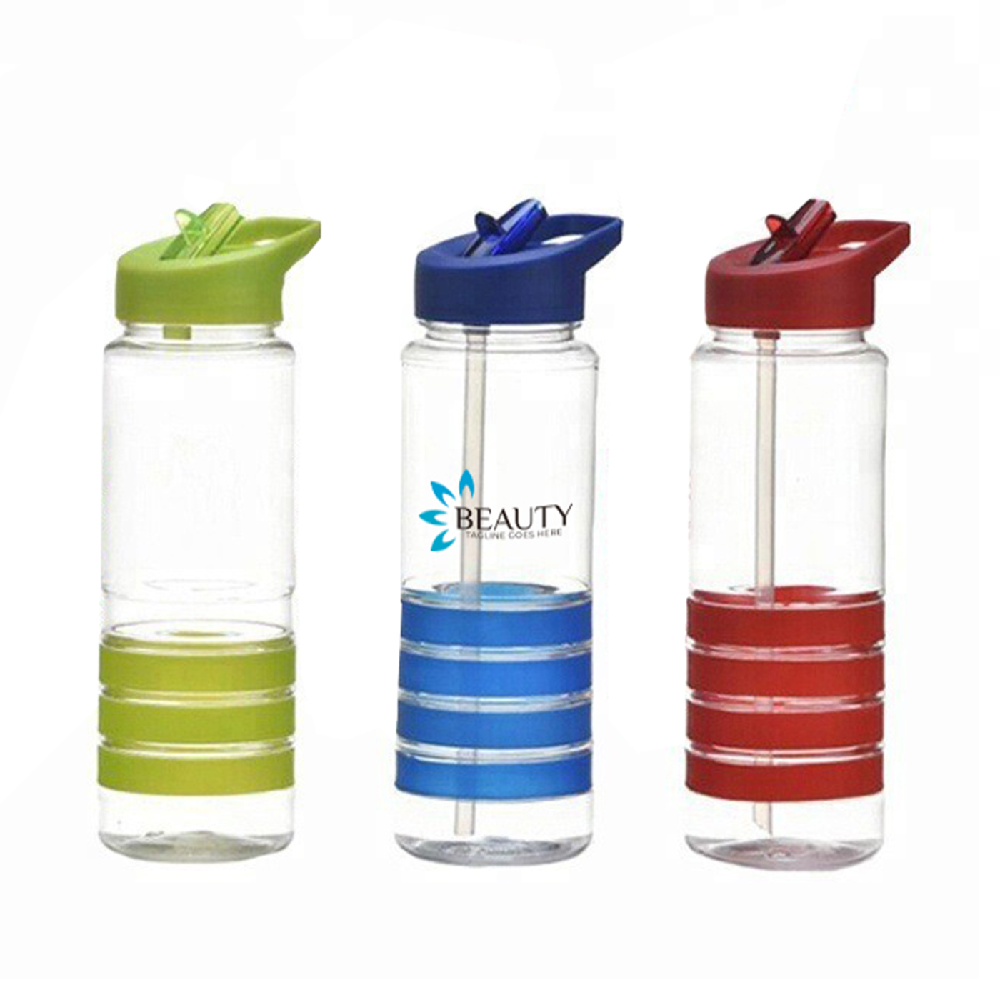 24 oz. Clear Sports Water Bottle With Straw