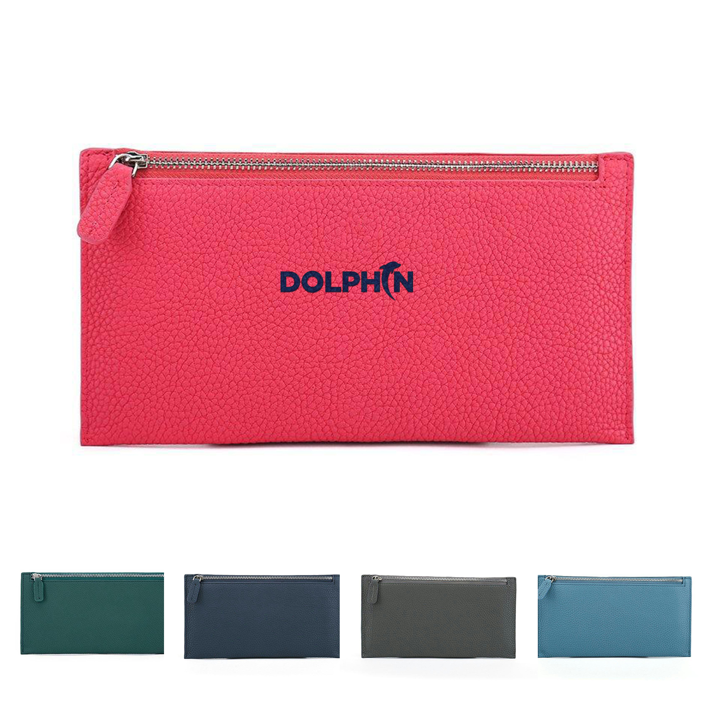 Thin PU Leather Long Zipper Wallet