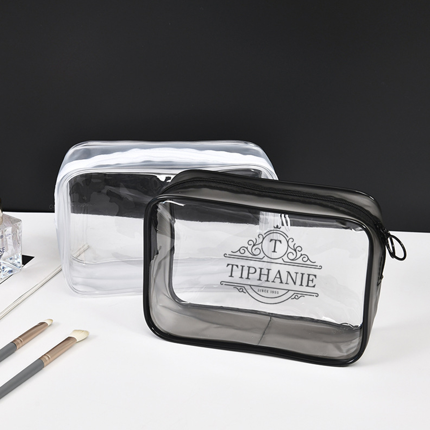 Large Clear PVC Zippered Toiletry Bag