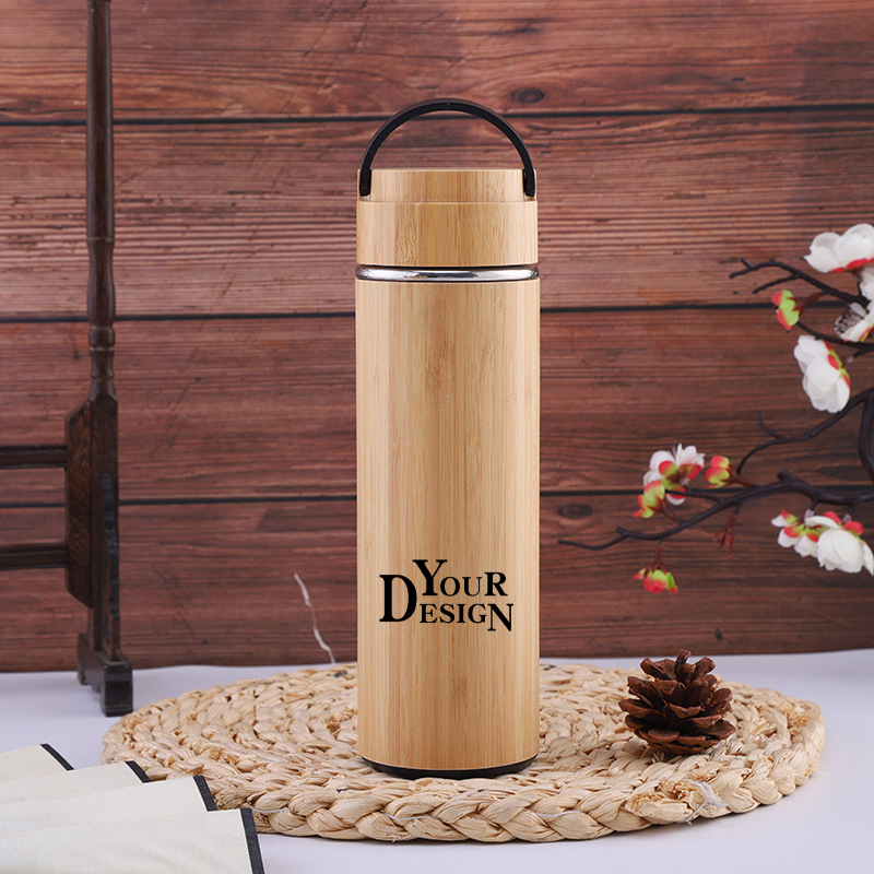 15 oz. Bamboo Insulated Water Bottle With Handle1