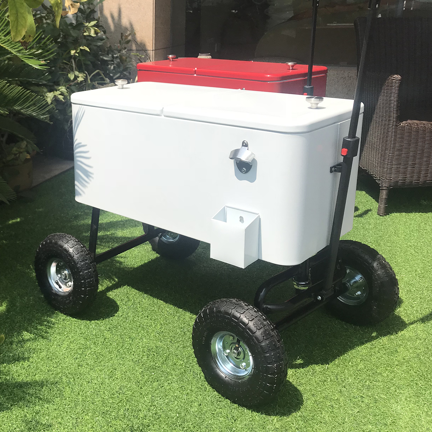 80 Qt Rolling Cooler Ice Chest Wagon3