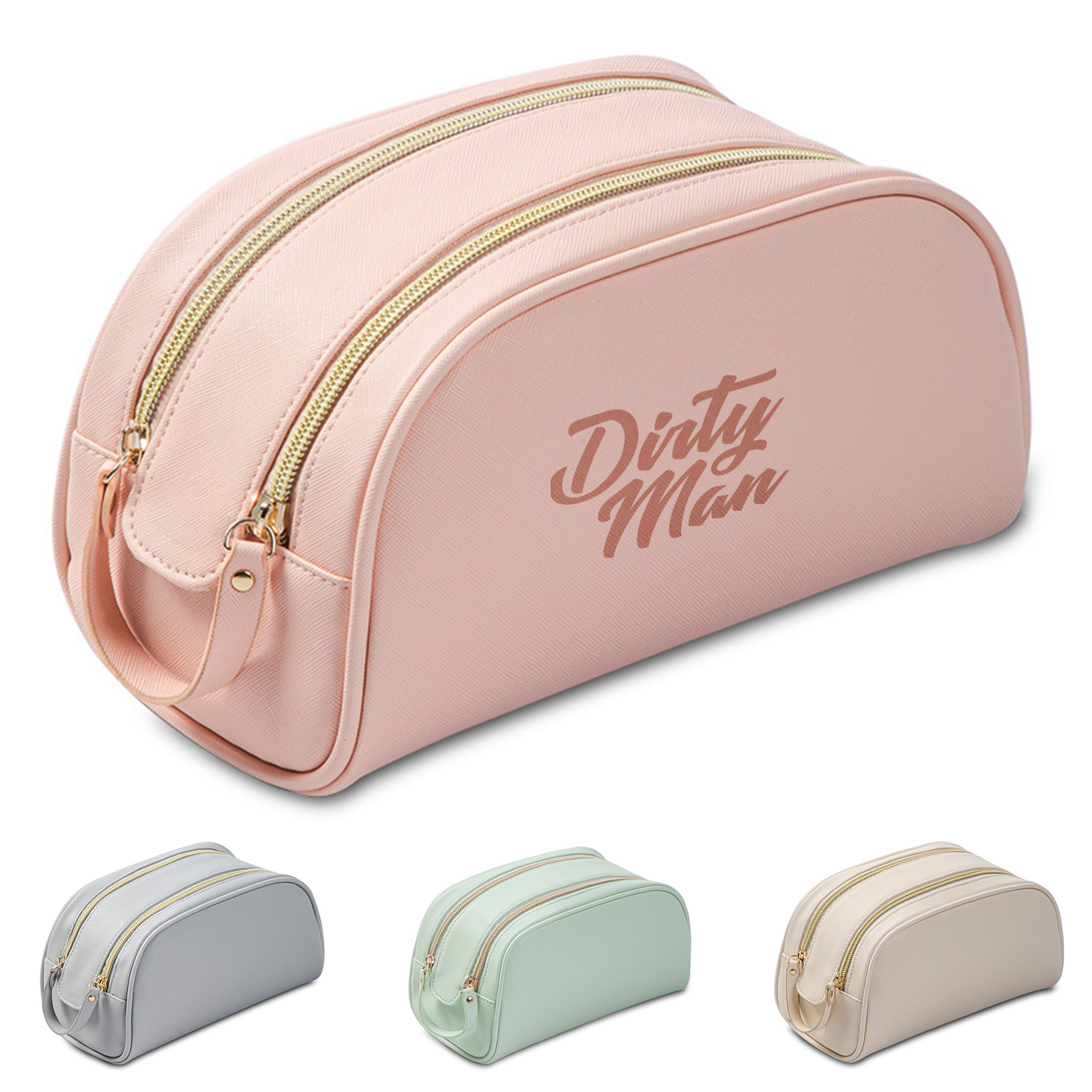 Double Zipper Cosmetic Bag