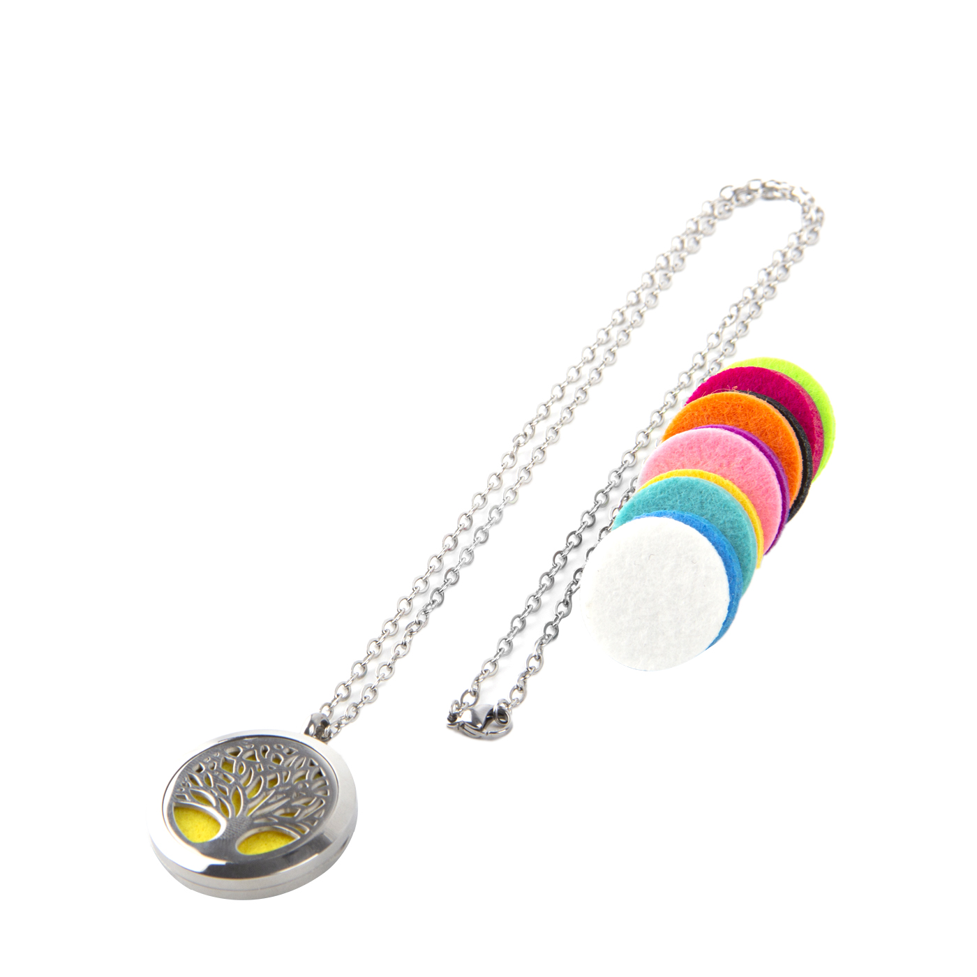 Stainless Steel Hollow Essential Oil Diffuser Necklace1