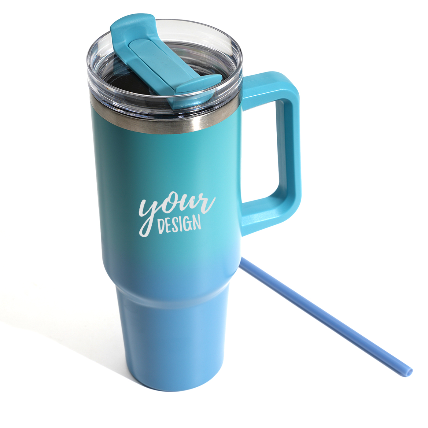 40 oz. Stainless Steel Cup With Handle And Straw1