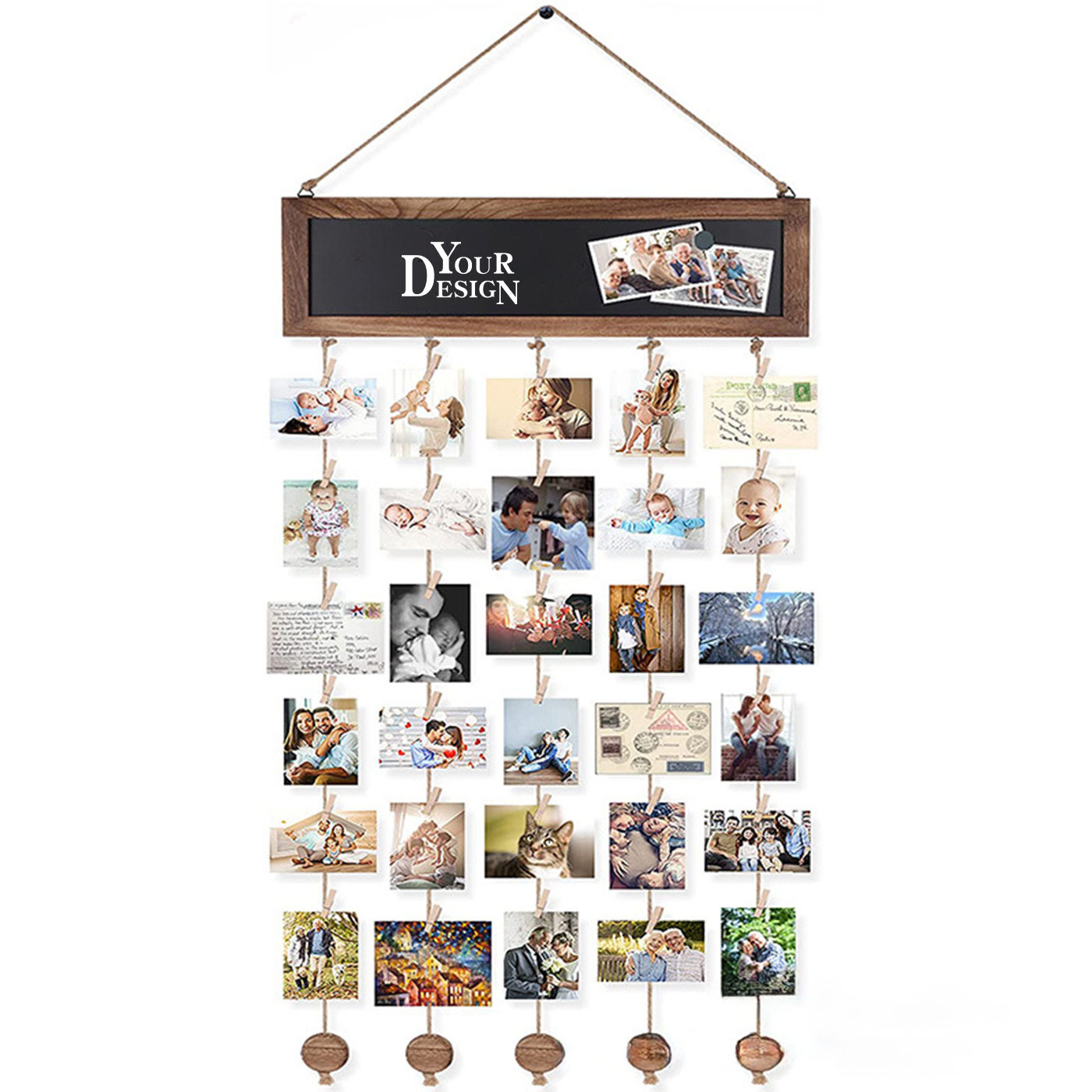 Hanging Photo Display With Clips