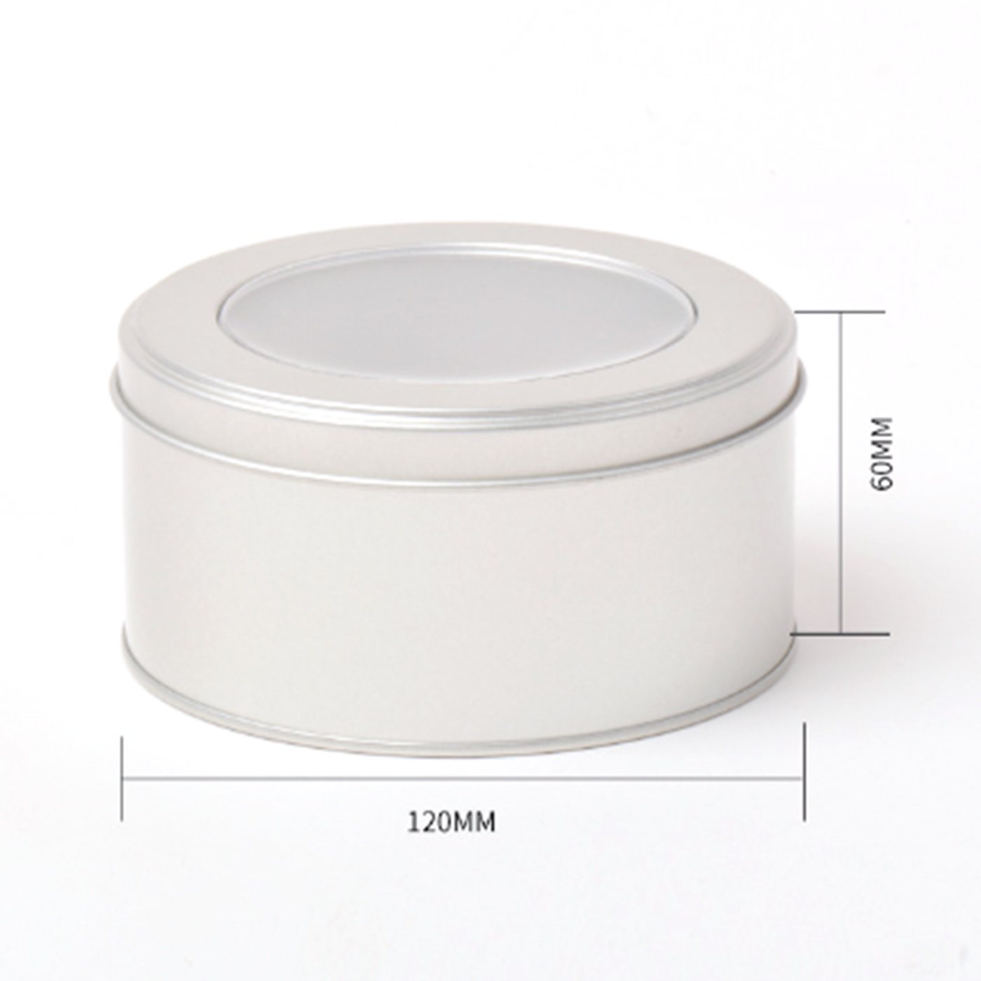 Round Metal Tins Canister With Window Top Lid2