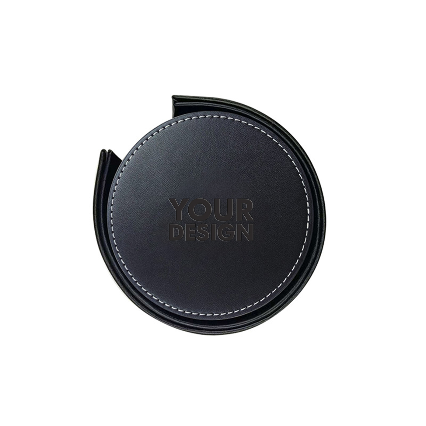 PU Leather Coasters Set With Holder2