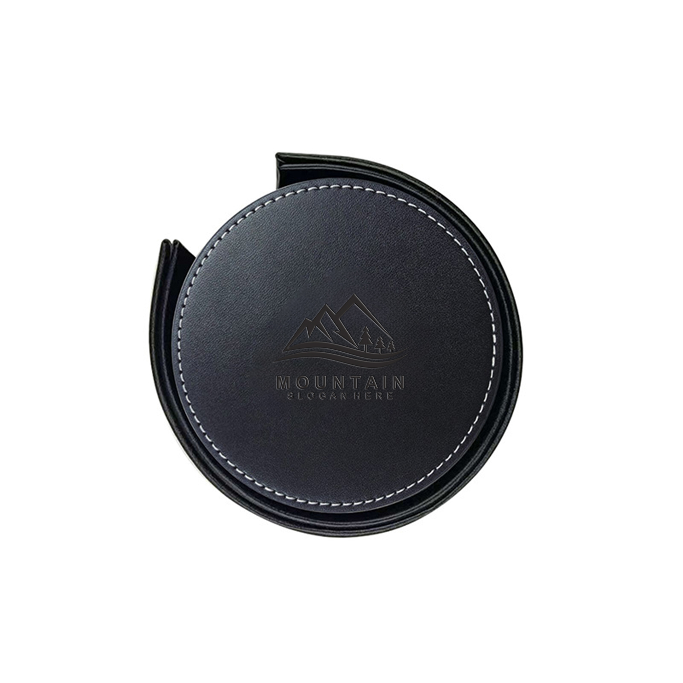 PU Leather Coasters Set With Holder