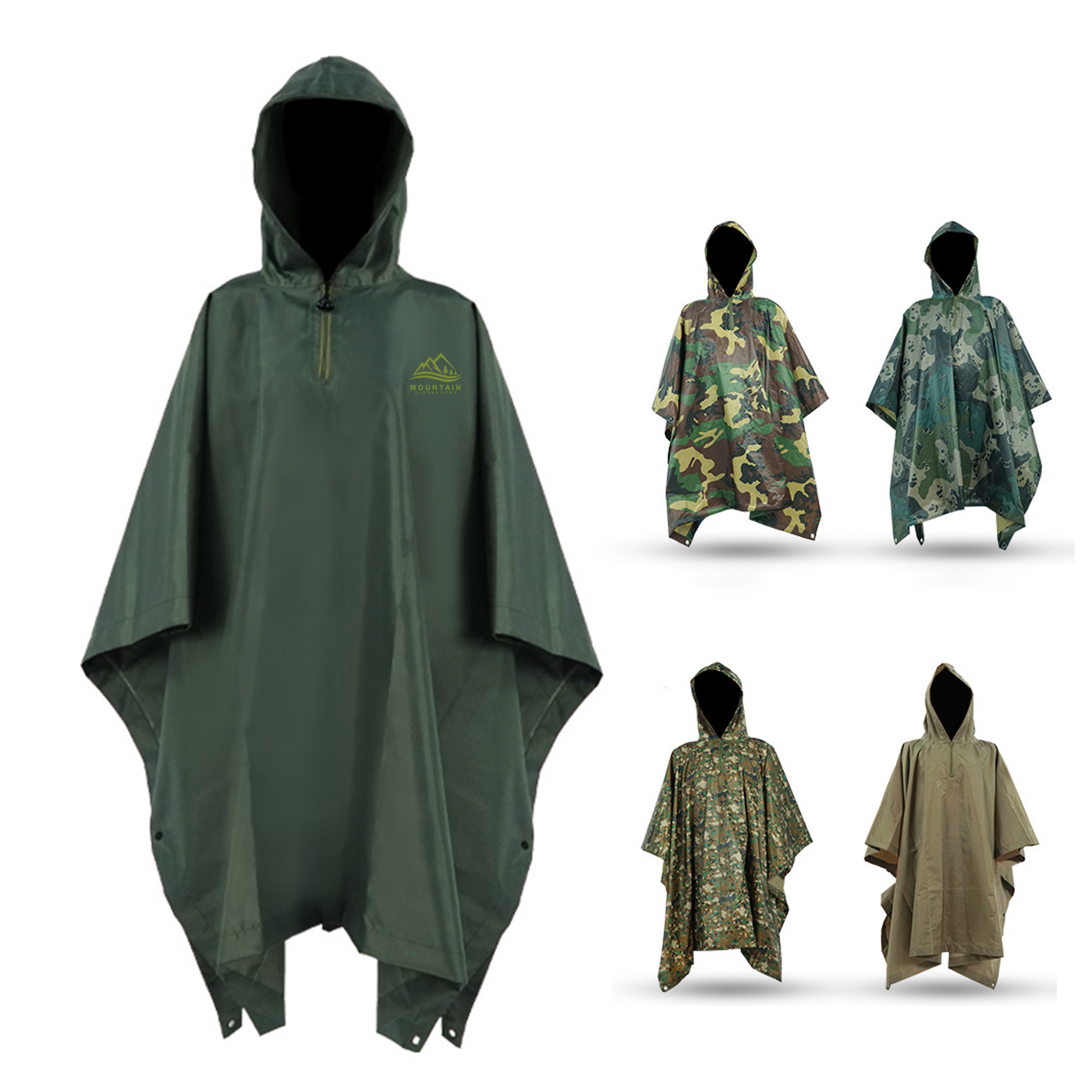Portable Camouflage Rain Poncho