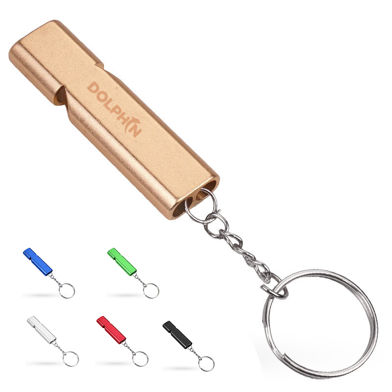 Double Tubes Whistle With Keychain