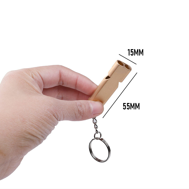 Double Tubes Whistle With Keychain3