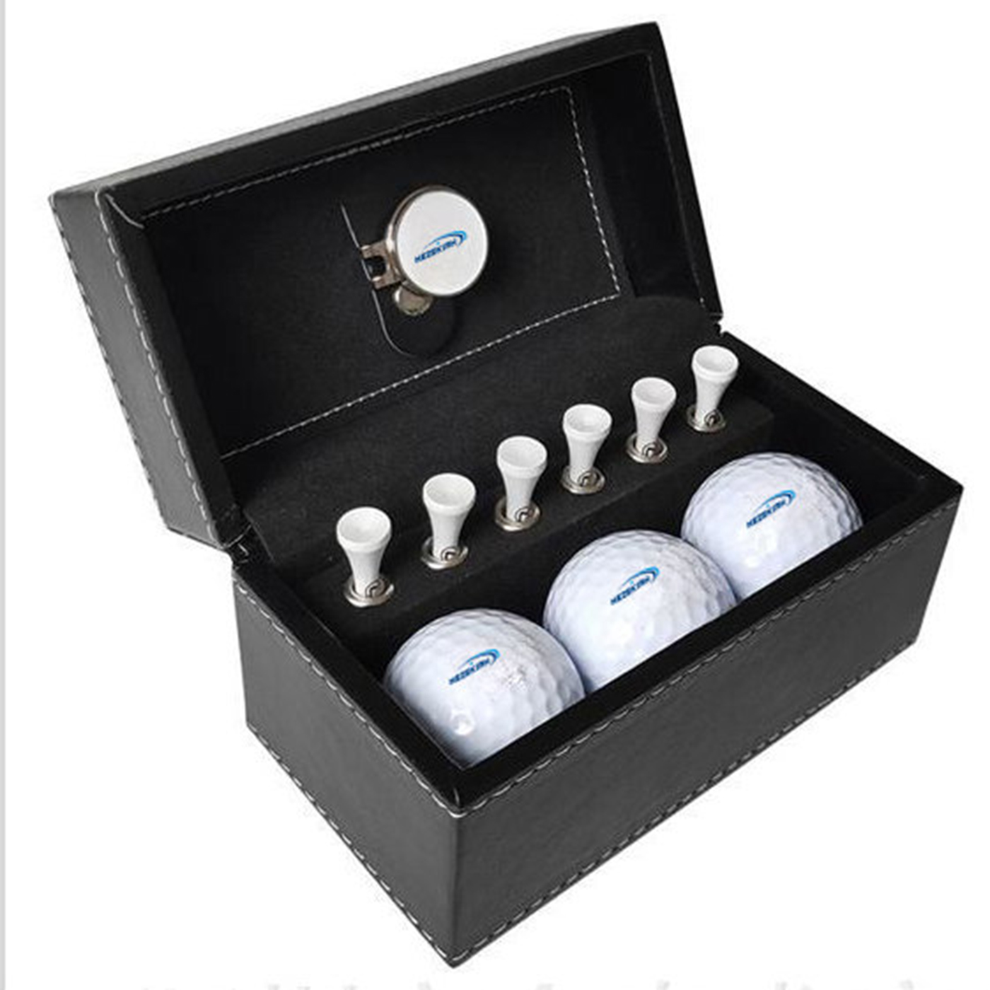 Golf Ball Set With Leather Box
