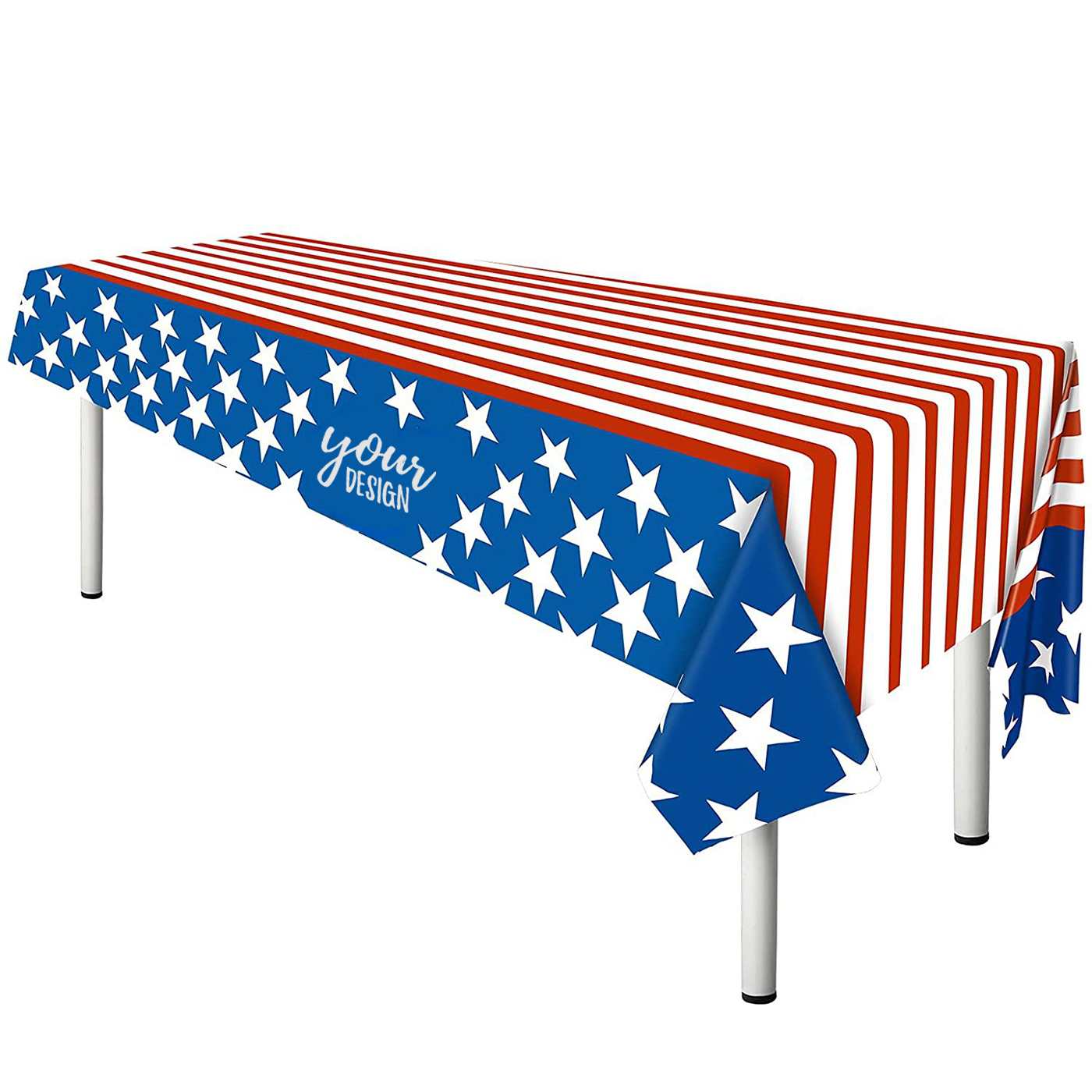 Plastic Patriotic Tablecloth