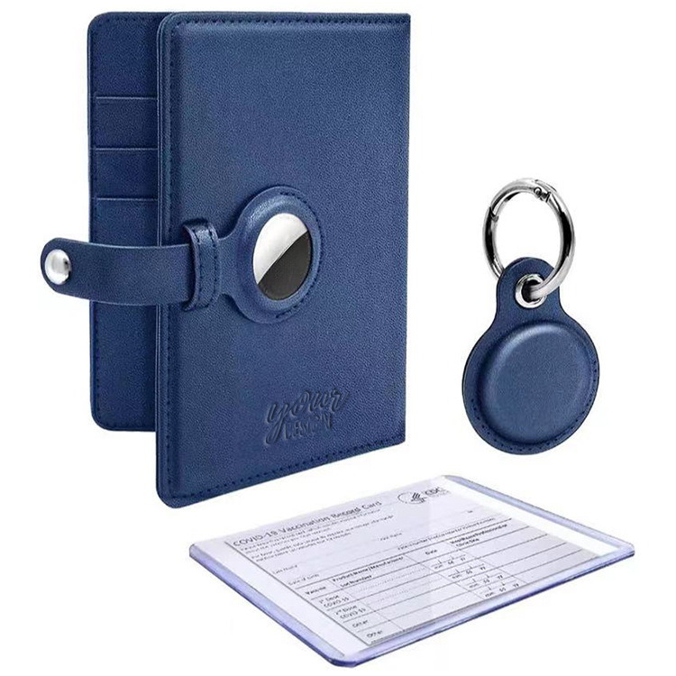 Genuine Leather Passport Holder With AirTag1