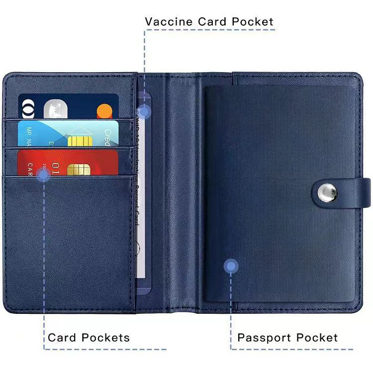 Genuine Leather Passport Holder With AirTag3