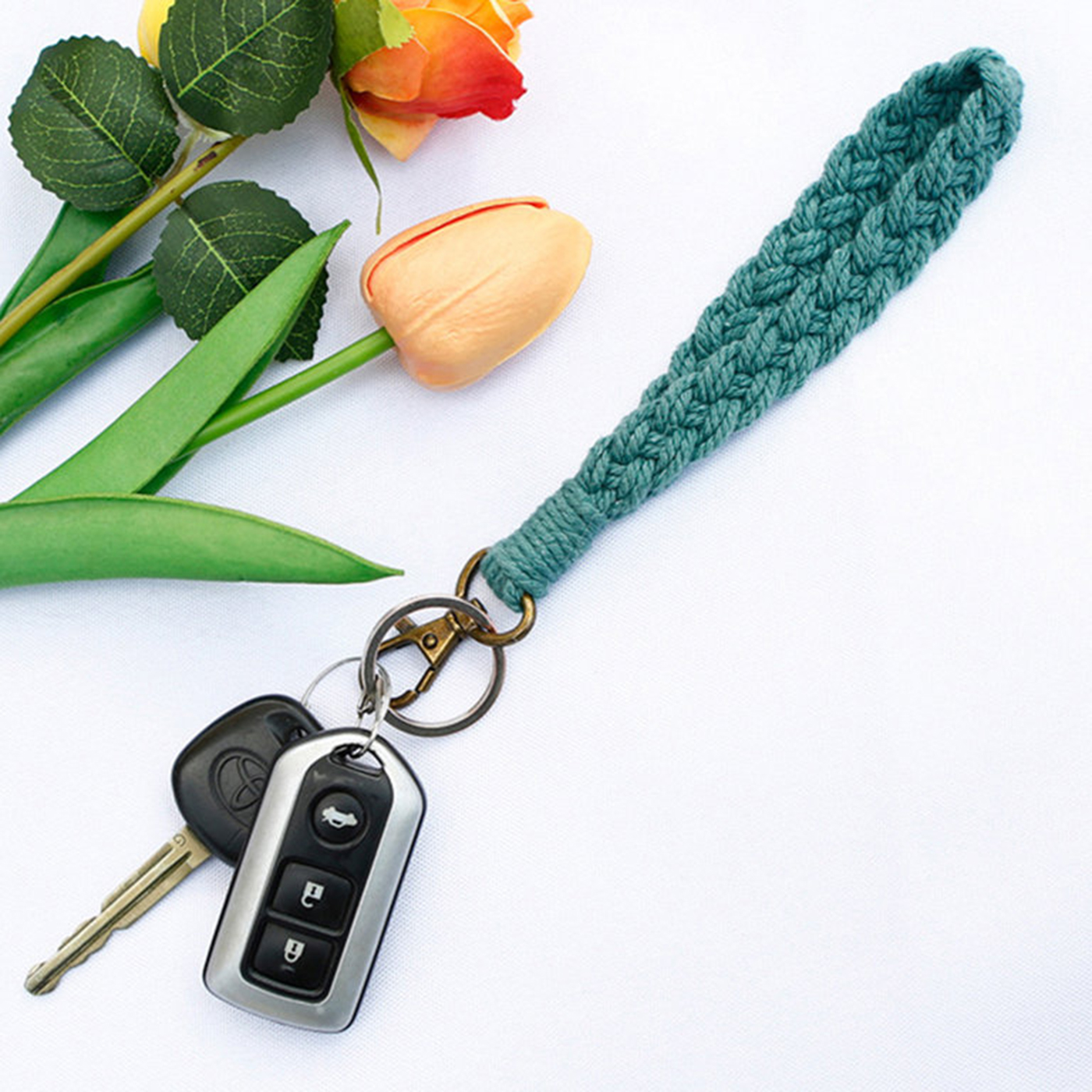 Woven Cotton Rope Keychain3